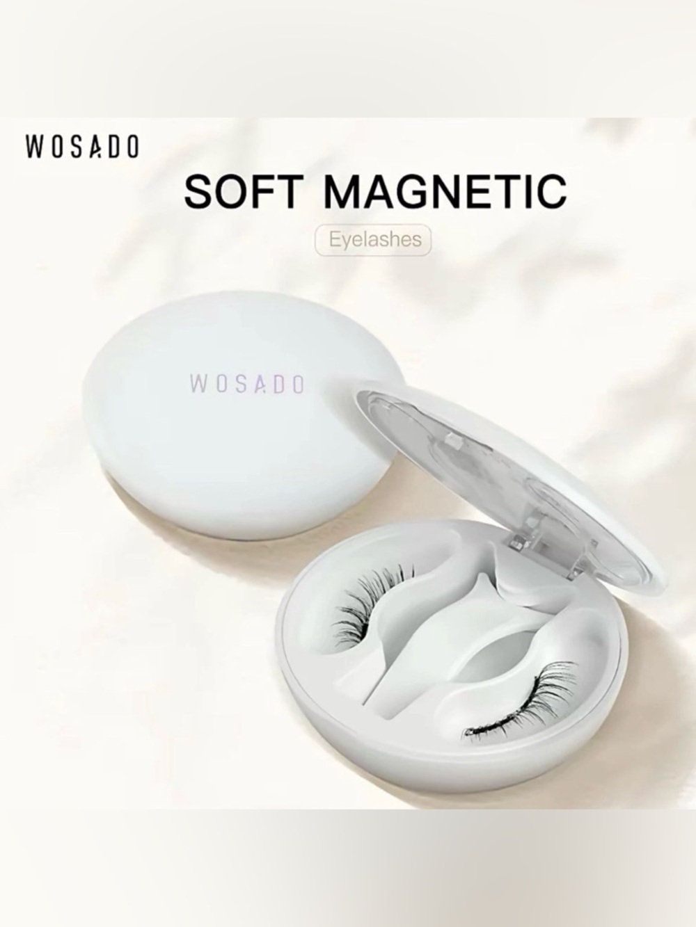 Wosado Soft Magnetic Eyelashes,Reusable,Glue-Free,Waterproof Ice Black
